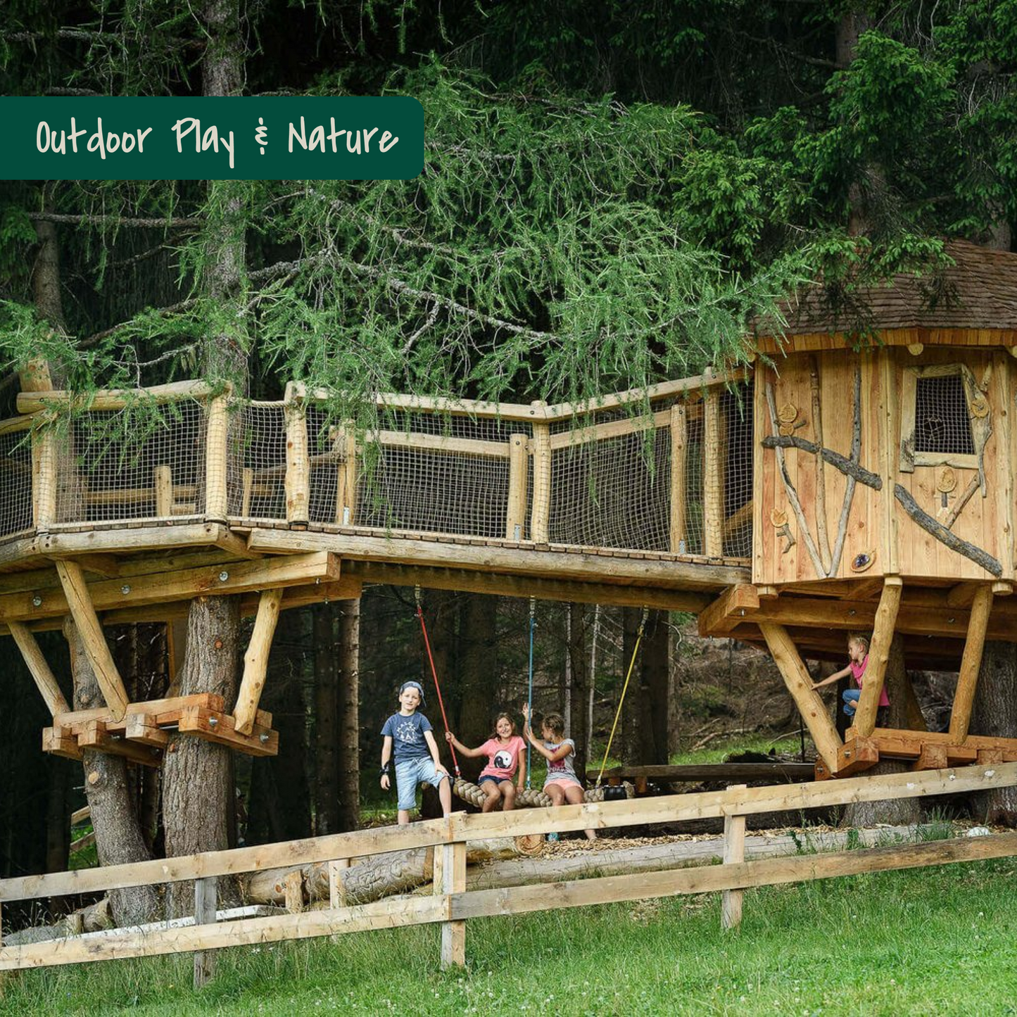 Tree houses on the Baumhausweg in Tirol, Austria.